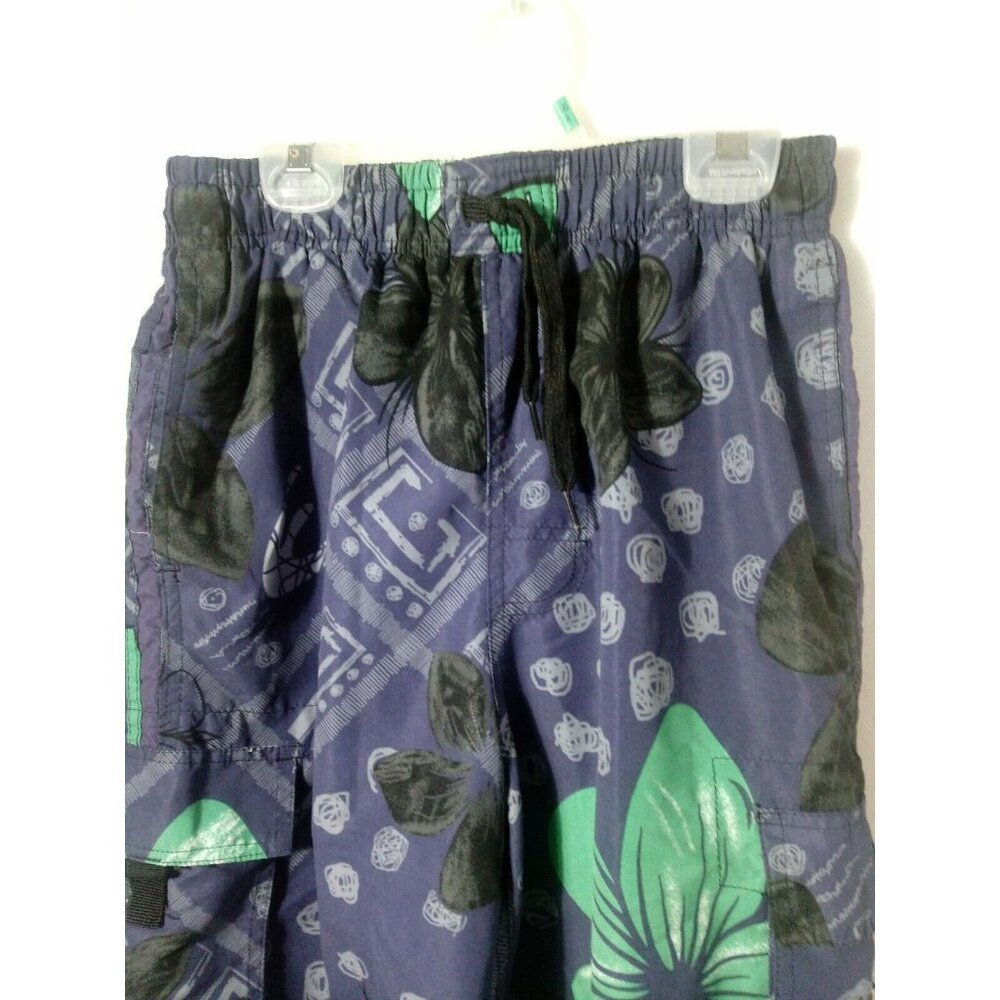 Exist Miami Men's Medium Shorts Surf Board Swimming Trunk Blue Cargo 3 pockets - Picture 2 of 12